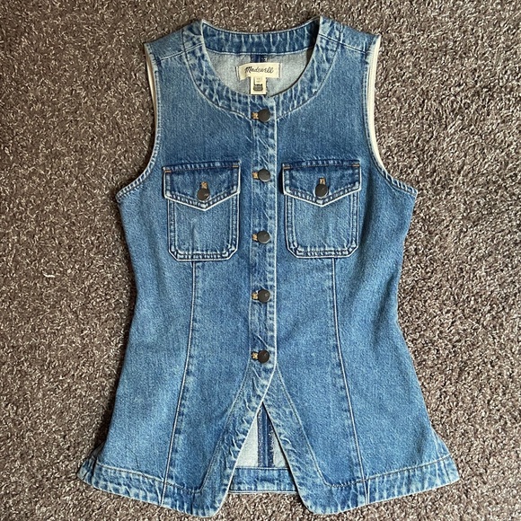 NWOT madewell long denim vest - Picture 1 of 3